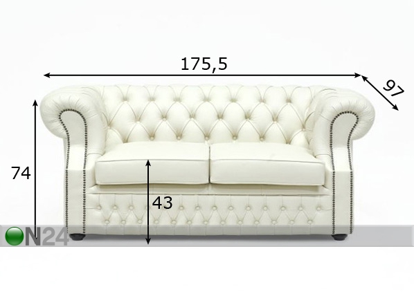 Кожаный диван-кровать Chesterfield 2 размеры