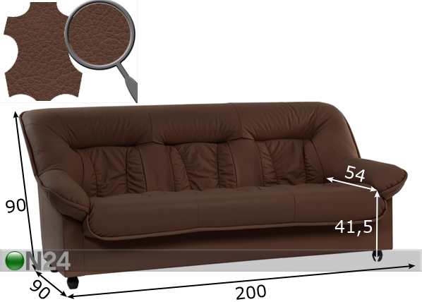 Кожаный диван-кровать Spencer размеры