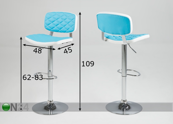 Комплект барных стульев Alpini 2 шт размеры