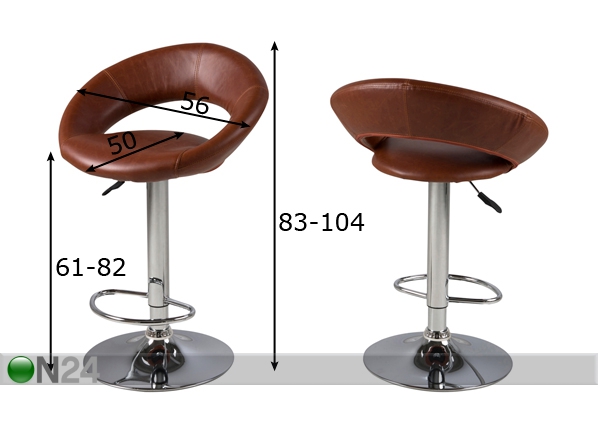 Комплект барных стульев Plump 2 шт размеры