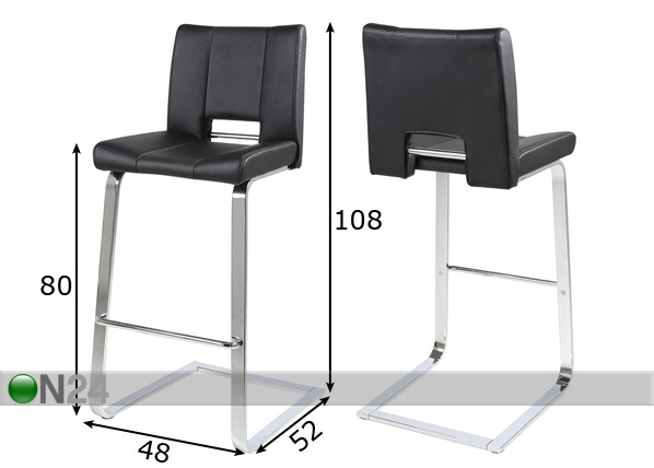 Комплект барных стульев Ratina 2 шт размеры