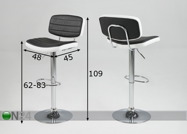 Комплект барных стульев Sandra 2 шт размеры