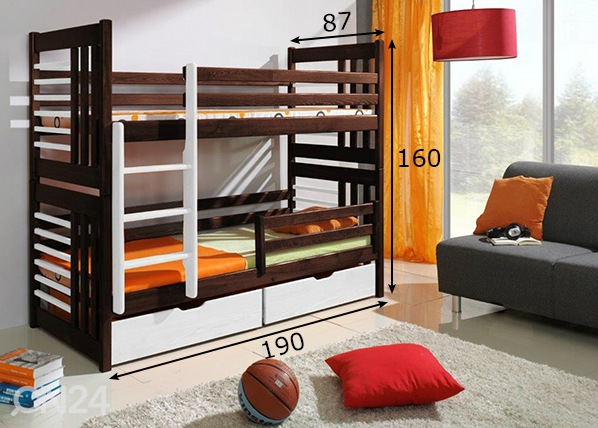 Комплект двухъярусной кровати 80x180 cm размеры