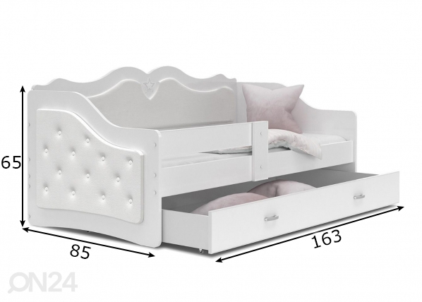 Комплект детской кровати 80x160 cm, белый размеры