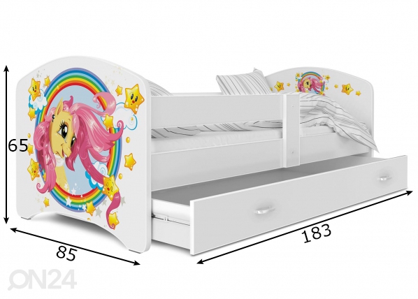 Комплект детской кровати 80x180 cm, белый/nr 8 размеры