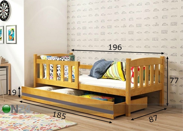 Комплект детской кровати 80x190 cm размеры