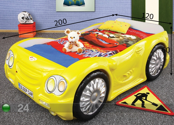 Комплект детской кровати Car 90x180 cm размеры