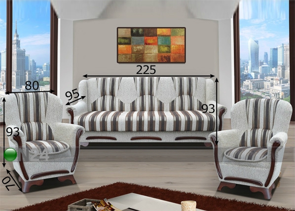 Комплект диванов 3+1+1 размеры