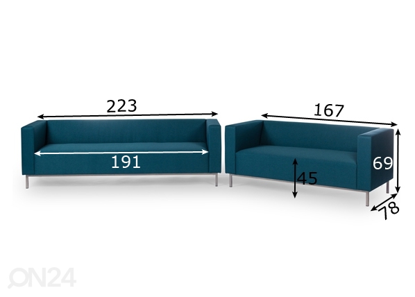 Комплект диванов Office 3+2 размеры