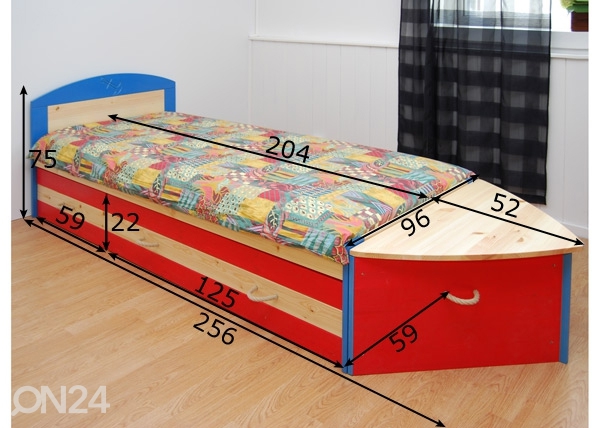Комплект кровати Boat 90x200 cm + прикроватная тумба размеры