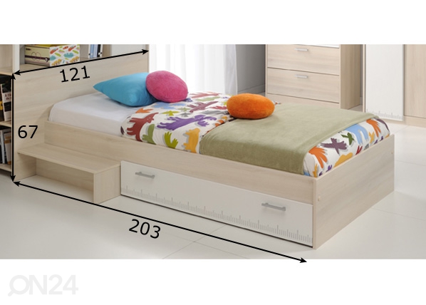 Комплект кровати Charly 90x200 cm размеры