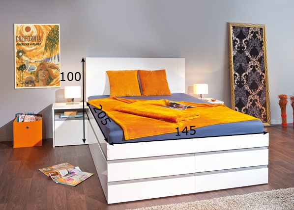 Комплект кровати Conforto 140x200 cm размеры