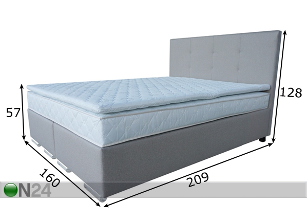 Комплект кровати Continental Bonnel + наматрасник PPU 160x200 cm размеры