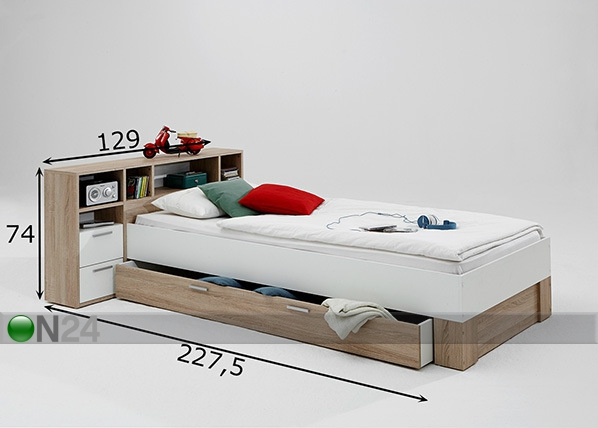 Комплект кровати Fabio 90x200 cm размеры