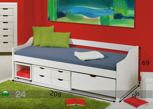 Комплект кровати Floro 90x200 cm размеры