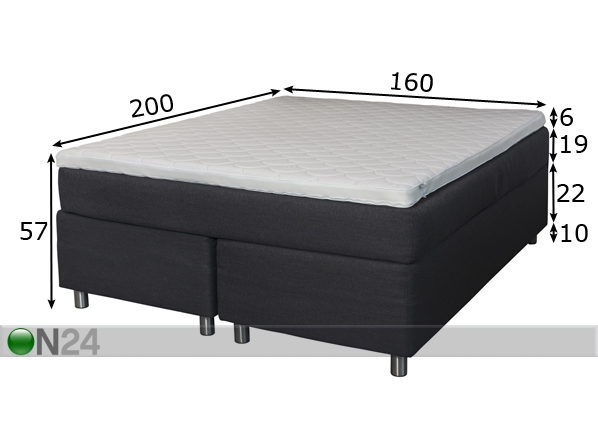 Комплект кровати Hypnos Amor 160x200 cm размеры