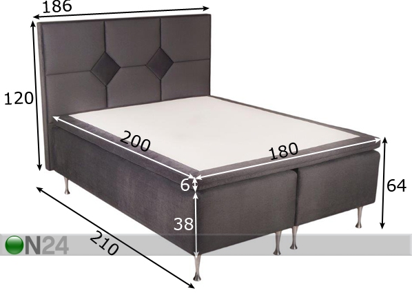 Комплект кровати Hypnos Aphrodite 180x200 cm размеры