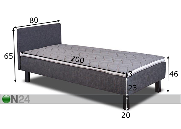 Комплект кровати Hypnos Apollo 80x200 cm размеры