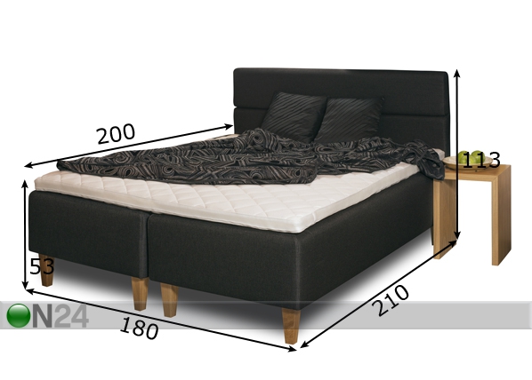 Комплект кровати Hypnos Luna 180x200 cm размеры