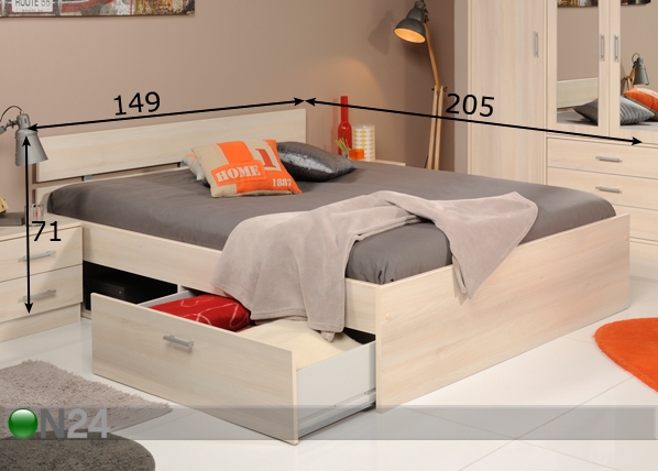 Комплект кровати Infinity 140x200 cm акация размеры