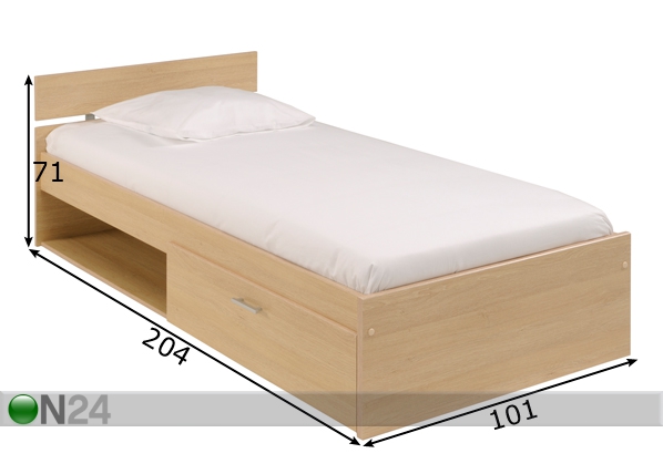 Комплект кровати Infinity 90x200 cm размеры
