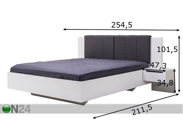 Комплект кровати Karl 160x200 cm размеры
