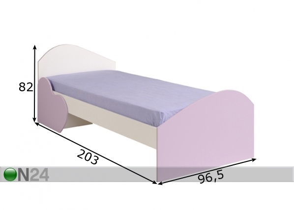 Комплект кровати Mila 90x200 cm размеры