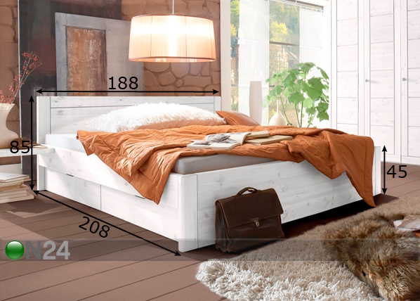 Комплект кровати Rauna 180x200 cm размеры