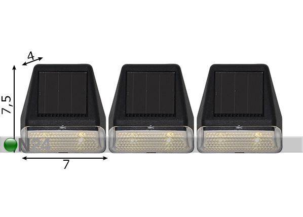 Комплект настенных светильников на солнечной батарее Wally (3 шт) размеры