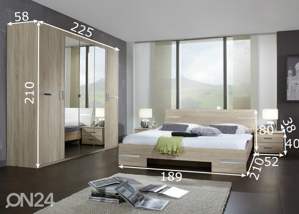 Комплект спальной комнаты Anna 180x200 cm размеры