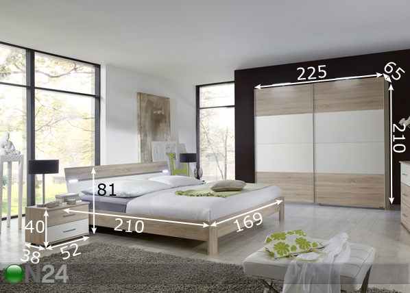 Комплект спальной комнаты Bilbao 160x200 cm размеры