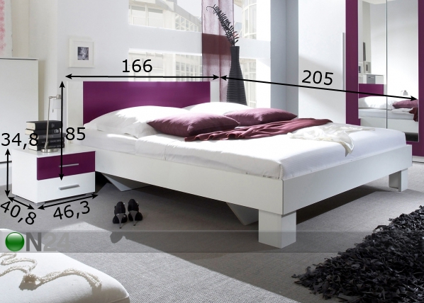 Комплект спальной комнаты Vera 160x200 cm размеры