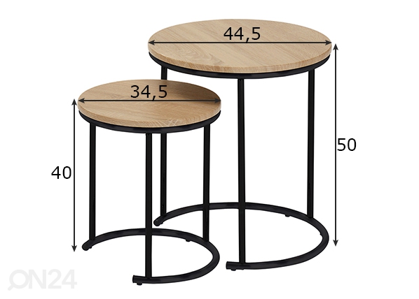 Комплект столиков Elt 2 шт размеры