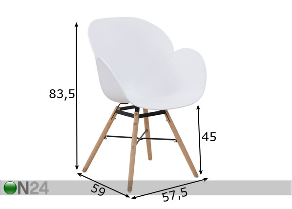 Комплект стульев, 2 шт размеры