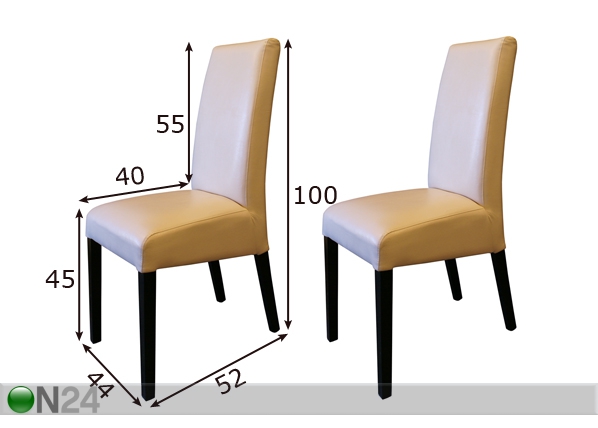Комплект стульев Adria размеры