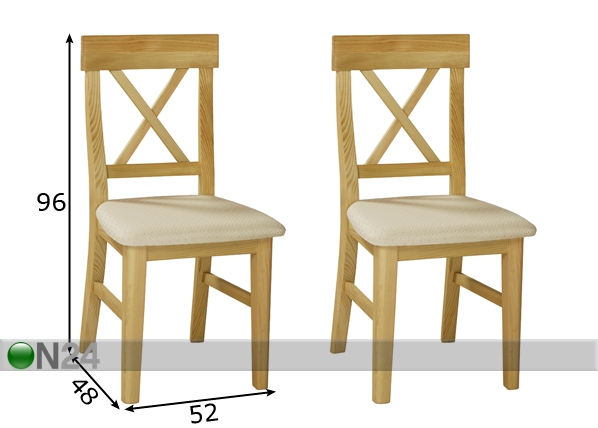 Комплект стульев Alena, 2 шт размеры