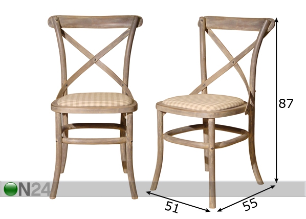 Комплект стульев Amelie, 2 шт размеры