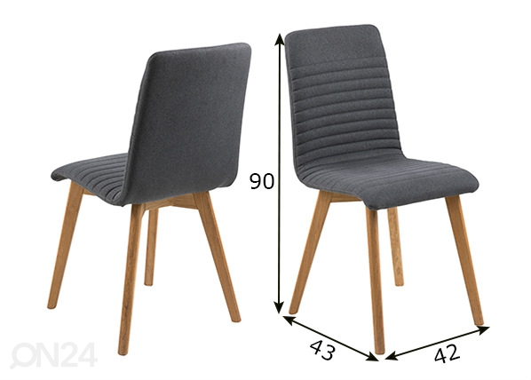 Комплект стульев Ara, 2 шт размеры