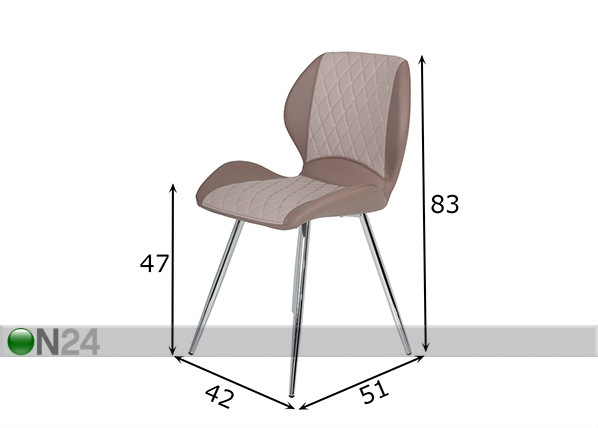 Комплект стульев Aylin 2 шт размеры
