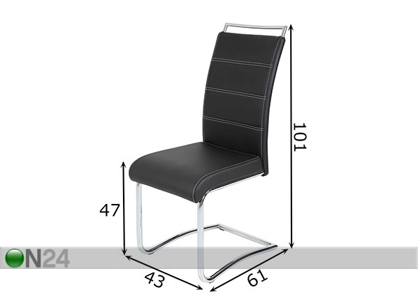 Комплект стульев Bella II 2 шт размеры