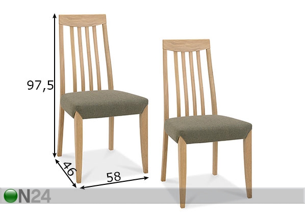 Комплект стульев Bergen, 2 шт размеры