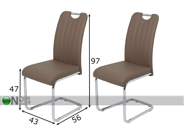 Комплект стульев Bianca, 2 шт размеры