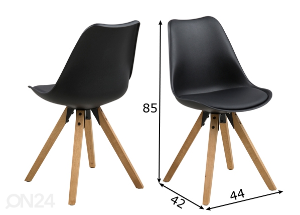 Комплект стульев Carolina, 2 шт размеры
