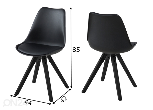 Комплект стульев Carolina, 2 шт размеры