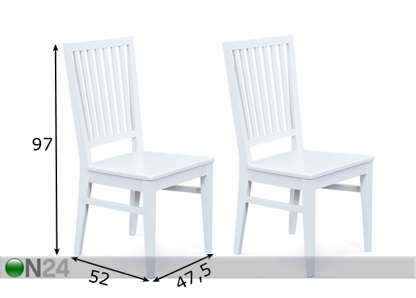 Комплект стульев Cassala, 2 шт размеры