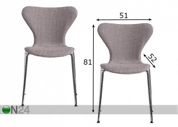 Комплект стульев Dalvik, 2 шт размеры