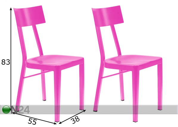 Комплект стульев Dina 2 шт размеры