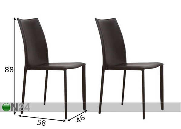 Комплект стульев Doris, 4 шт размеры