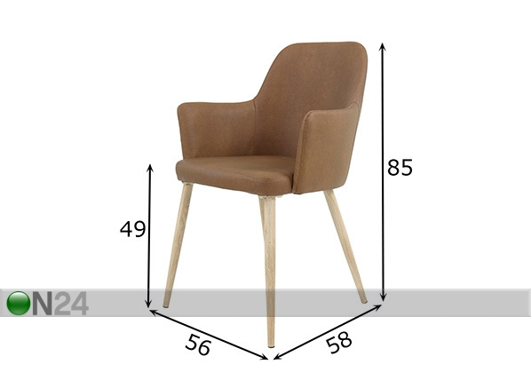 Комплект стульев Elisa, 2 шт размеры
