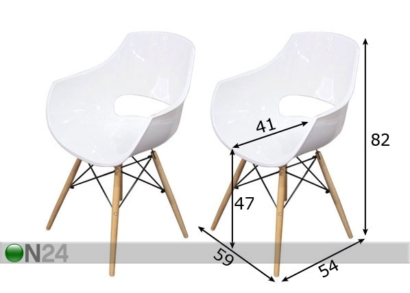 Комплект стульев Evi, 2 шт размеры